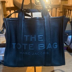 Authentic Marc Jacobs Medium Black Leather Tote Bag
